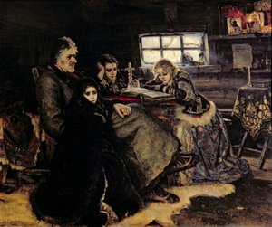 La familia Menshikov en Beriozovo, 1883 de Vasilij Ivanovic Surikov